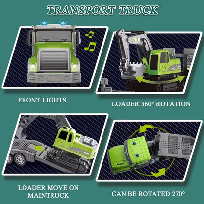 NoroToys™ | Semi Truck & Excavator Toy Set